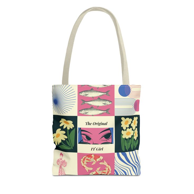 Our It Girl Tote Bag is both a statement piece and the perfect complement to elevate your outfit. Personalize it to your style by selecting from four different handle colors. Key features:  Spun polyester Medium-weight fabric (6.49 oz/yd² or 200 g/m²)  Double-stitched seams Cotton webbing straps Nonwoven laminate lining that ensures high-end quality Trendy Rectangular Canvas Bag, Spring Trendy Canvas Bag With Adjustable Strap, Trendy Cotton Bag With Double Handles, Trendy Cotton Double Handle Bags, Chic School Bag For Spring, Trendy Double Handle Cotton Bag, Trendy Rectangular Canvas Bag For Spring, Spring Canvas Rectangular Bag, Trendy Rectangular Fabric Bags