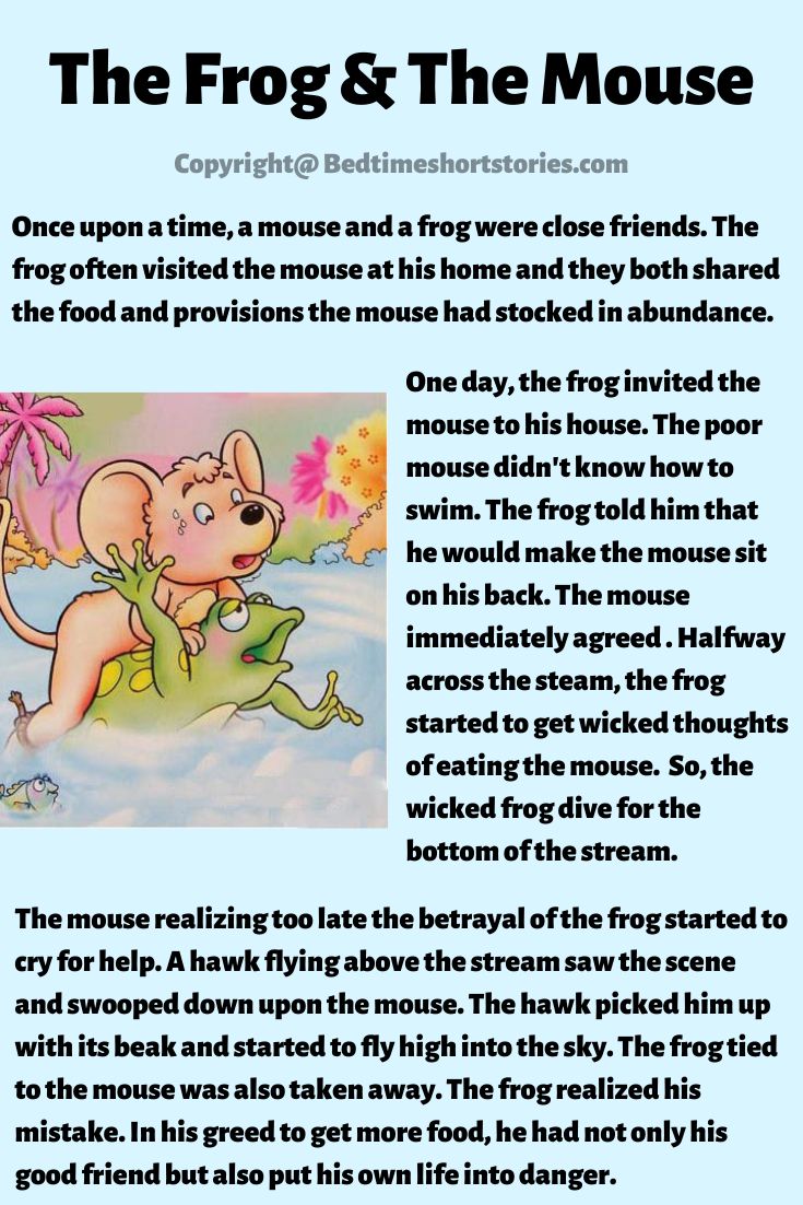 the frog and the mouse story is shown in this page, with an image of a mouse