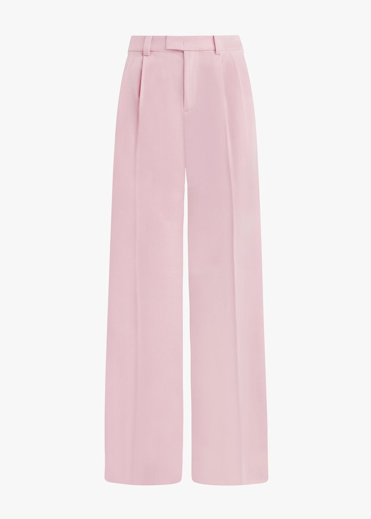 The Low Favorite Pant is our best-selling mid-rise trouser (formerly The Agnes Pant), cast in a smooth, satiny fabric. With a fluid wide-leg silhouette and front pleats, these Pastel Lavender pants look gorgeous on their own and look extra chic when paired with The Smooth Ex-Boyfriend Shirt. 74% Polyester, 22% Rayon, 4% Elastane Suiting Blend Lameka is 5'9.5" wearing a size 2Rise: 11 1/2"Leg Opening: 21"Inseam: 34" Video: Misia is 5' 10" wearing a size 14 Lauren is 5’10” a size 6 Silk Wide Leg Pants With Pressed Crease, Silk Wide Leg Bottoms With Pressed Crease, Silk Wide-leg Bottoms With Pressed Crease, Chic Silk Wide Leg Pants With Pressed Crease, Silk Wide-leg Pants With Pressed Crease, Chic Summer Pants With Pressed Crease, Silk Pants With Pressed Crease, Spring Silk Straight Leg Pants, Pink Silk Pants For Spring