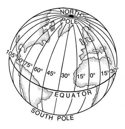 the earth's north pole is shown in black and white, with numbers on it