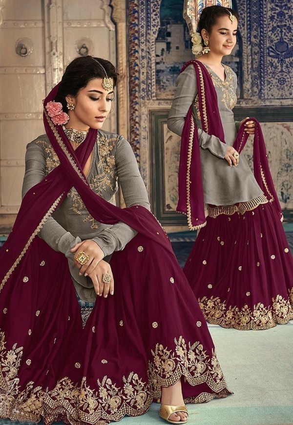 Bollywood Suits, Pakistani Lehenga, Combination Dresses, Drashti Dhami, Mom Daughter Outfits, Top Satin, Gaun Fashion, Designer Salwar, Designer Anarkali