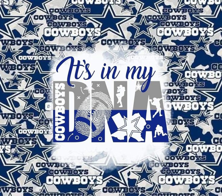 it's in my usa flag with stars and the word cowboys on blue background