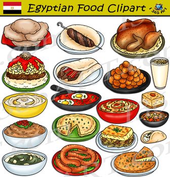 an egyptian food clipart set