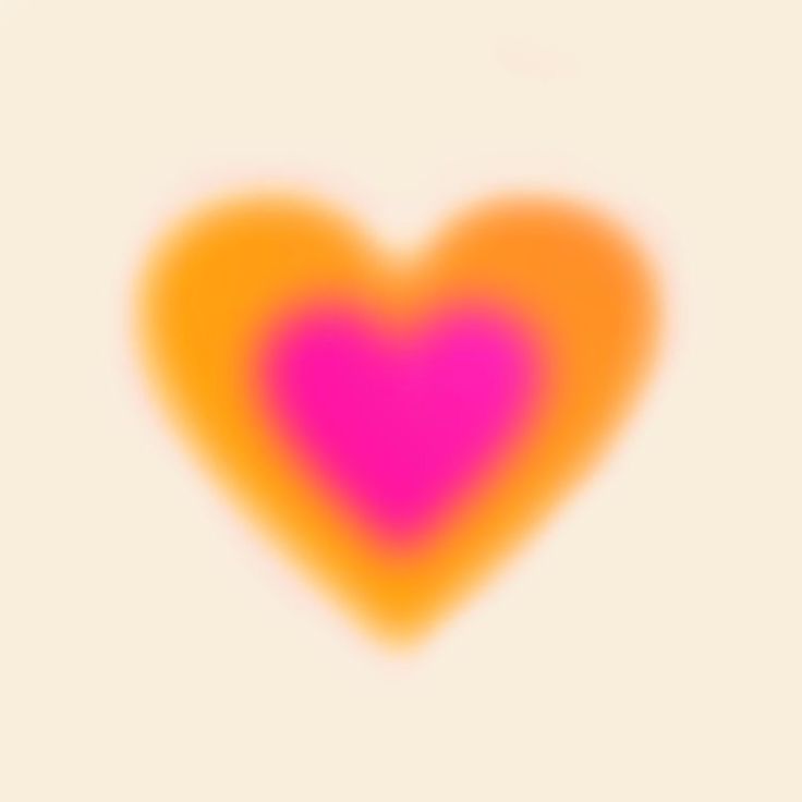 an orange and pink heart on a white background