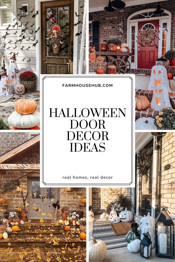 Halloween Door Decor Ideas Halloween Door Decorating Ideas, Halloween Door Decorating, Spooky Door, Door Decorating Ideas, Door Decor Ideas, Halloween Door Decor, Hanging Ghosts, Door Decorating, Halloween Door Decorations