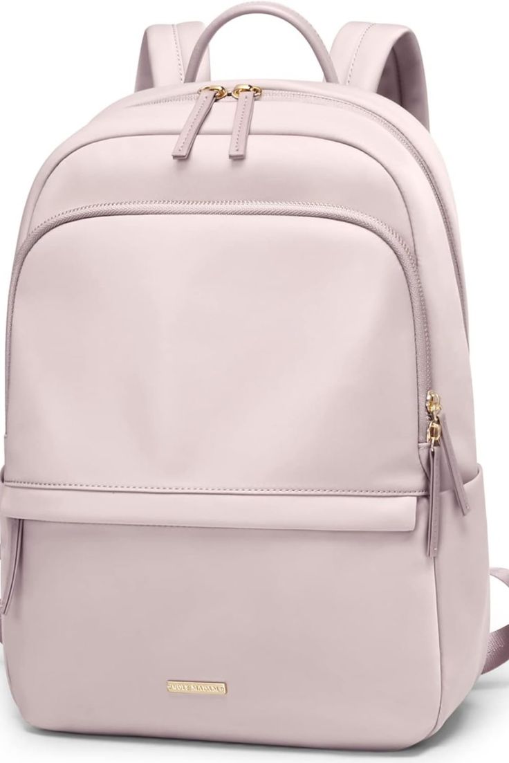 💖【Size & Color】- The women's backpack adopt stylish designs and different color choices(Soft Pink, Black). Size: 15" x 11" x 4.7"/38 x 28 x 12cm. 💖【Large Capacity】- A backpack is not too bulky but roomy for everything you need. A separate laptop compartment fits up to 14'' laptop. Outer with a zipper front pocket, a backside zipper hidden pocket and 2 side pockets. 💖【Water Resistant Fabric】- Made of high quality water resistant nylon/faux leather, durable and reinforced. Laptop Backpack Mens, Laptop Backpack Women, Luxury Backpack, Travel Laptop Backpack, Backpack For Women, Vintage Backpacks, College Backpack, College Bags, Computer Bag