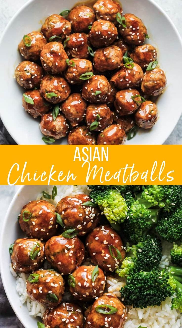 Honey Ginger Meatballs, Ambitious Kitchen Meatballs, Recipes With Chicken Meatballs, Meatballs Dishes, Meatballs Broccoli, Husband Dinner, Meatballs Asian, Sesame Glaze, Recipes Meatballs