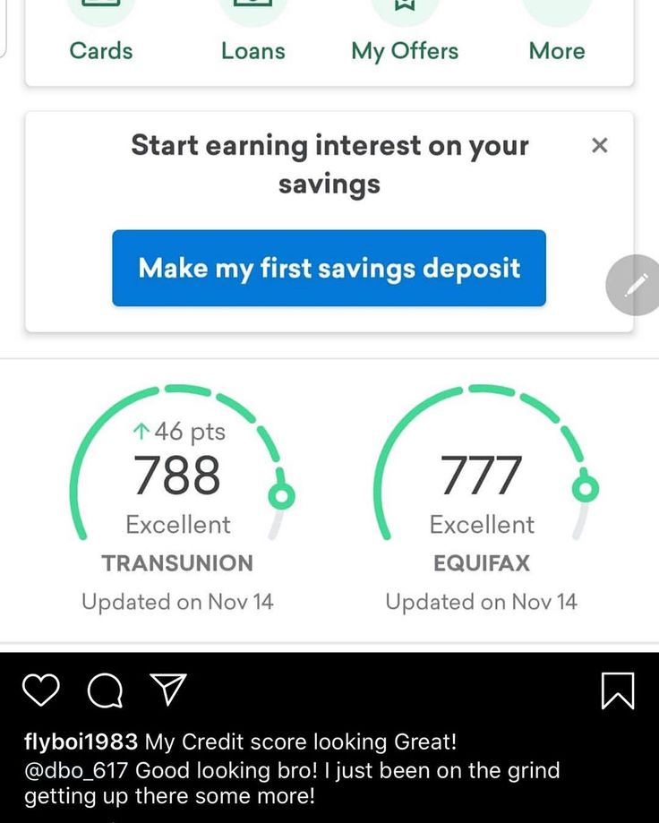 an app showing credit cards and savings on the screen, with text that reads start earning interest on your savings