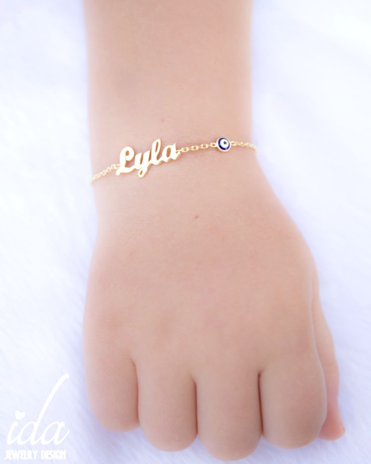 Custom name bracelet with your desired name and evil eye. A unique personalized baby shower gift, or unique gift for kids... .We handmade each piece with care and love ♡ ★ PRODUCT DETAILS; Size Options: Available in BABY SIZE, ADULT SIZE, KIDS SIZE (please select from the menu) *Material Options: 925k Sterling Silver & Rose Gold Filled Over Silver & Yellow Gold Filled Over Silver ★ HOW TO PLACE YOUR ORDER; *Please select your desired material from the menu while adding to card. *Please w Cute Handmade Name Bracelet For Personalized Gift, Cute Custom Name Bracelet For Personalized Gift, Cute Custom Name Bracelet For Gift, Customizable Cute Name Bracelet For Gift, Customizable Cute Name Bracelet Gift, Hypoallergenic Nameplate Bracelet As Gift, Cute Name Bracelet As Gift, Cute Personalized Name Bracelet As Gift, Cute Customizable Name Bracelet For Personalized Gift