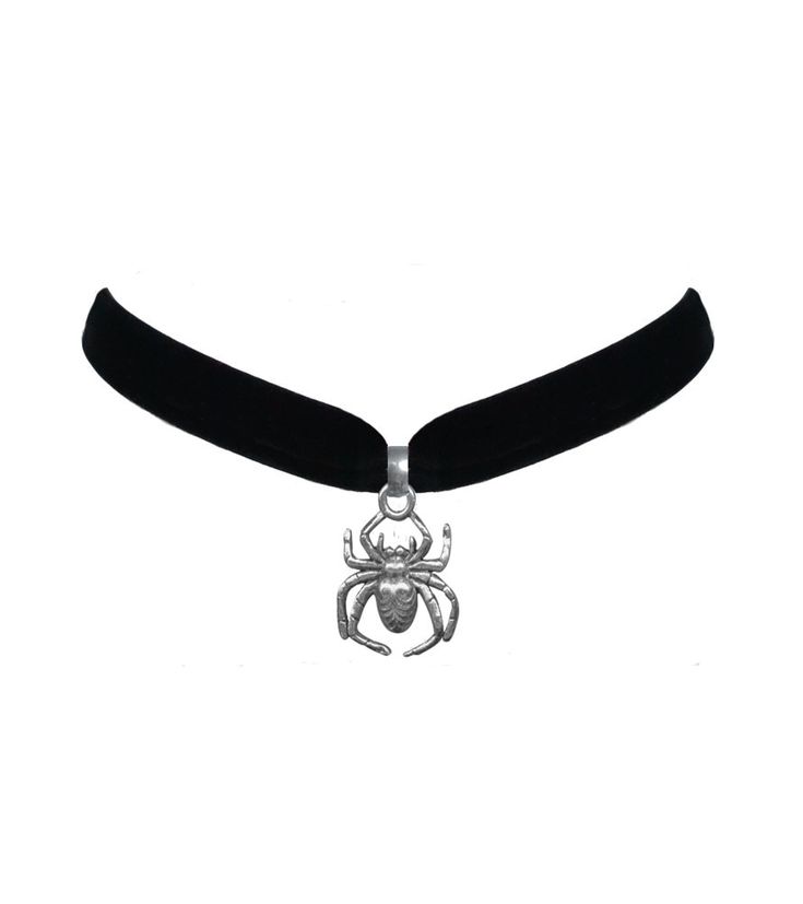 "Our gothic style choker necklaces will have you in the spooky mood all year long!  Features: *Choker necklace measures approx. 15\" with 3\" extender chain *Spider pendant measures approx. 1.25\"H x 1.\"W *Silver plated metal *Velvet choker material material is approx. .75\" *High quality construction *Made in the USA" Gothic Choker For Halloween Costume, Halloween Gothic Costume Choker, Gothic Halloween Costume Choker, Gothic Adjustable Necklace For Costumes, Punk Necklace With Lobster Clasp For Halloween, Halloween Costume Choker Necklace, Gothic Costume Choker Necklace, Adjustable Vampire Style Choker For Gift, Adjustable Vampire Style Choker As Gift