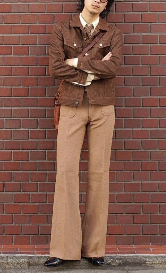 Casual 70s Outfits Men, Male Retro Fashion, 60s Aesthetic Outfit Men, 70s Mod Fashion, Mod Mens Fashion, 1960s Male Fashion, 70s Mens Suit, Bellbottom Pants Outfits Men, 60s And 70s Fashion Men