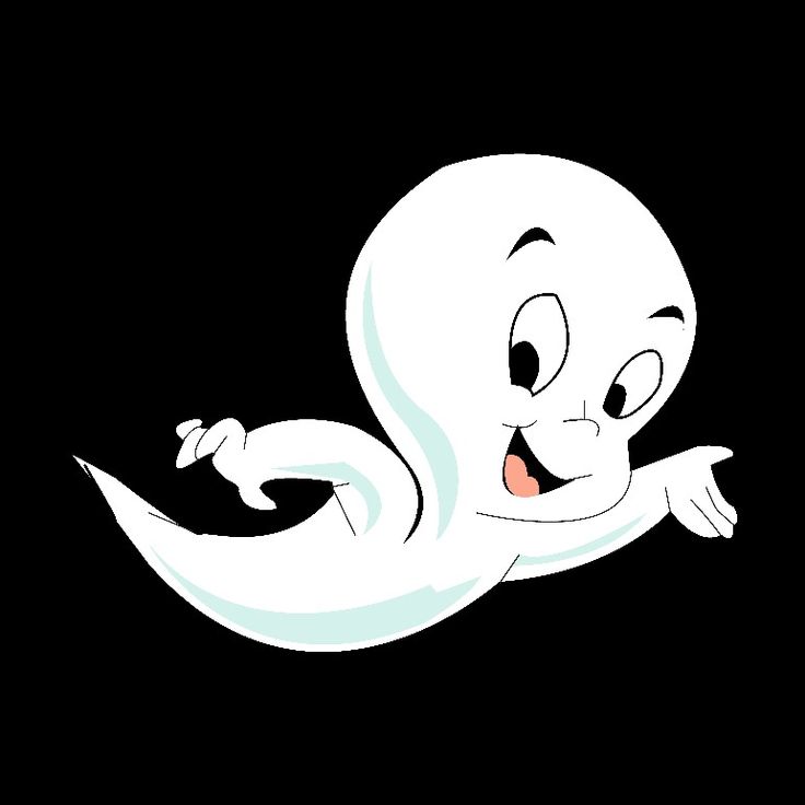 a cartoon ghost with its tongue out and eyes wide open, floating in the air