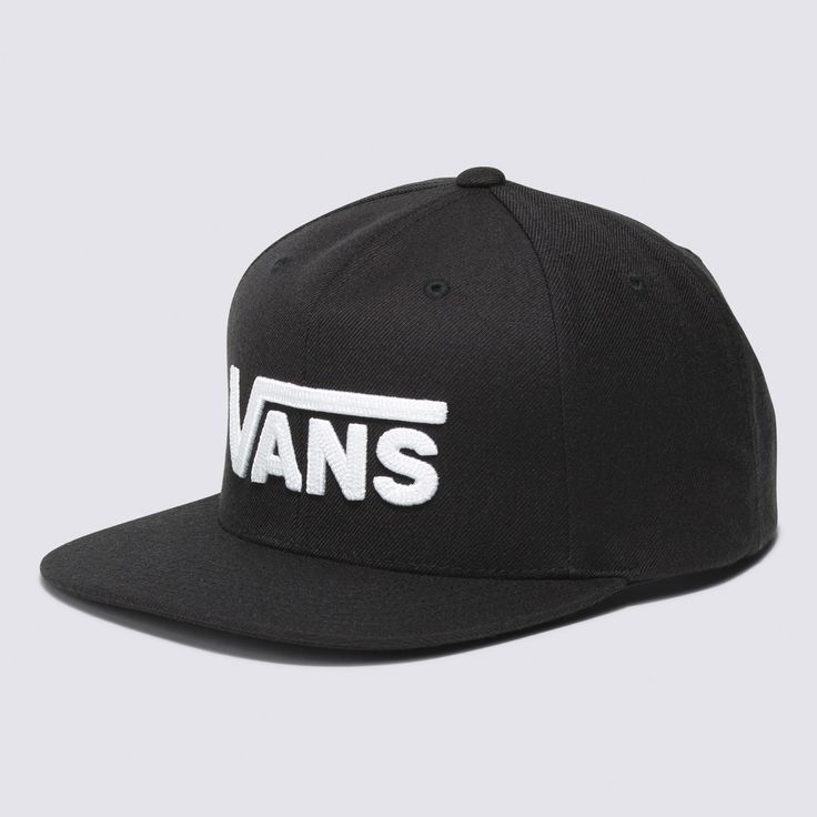 Iconic logo embroidery puts a distinctive stamp on the Drop V Snapback Hat. This classic hat is adjustable with a snap closure at the back for comfort on the sunny days. 80% Acrylic 20% Wool fabric 6-Panel hat | Vans Drop V Snapback Hat Snow Surfing, Black And White Vans, Vans Store, Vans Logo, Classic Hats, Panel Hat, Iconic Logo, Vans Shop, Logo Embroidery