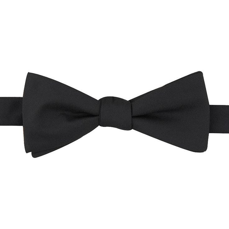 Look your absolute best while wearing this pre-tied bow tie from Bespoke. Look your absolute best while wearing this pre-tied bow tie from Bespoke. Bow-tying made simple. Watch now. Pre-tied design Adjustable strapFABRIC & CARE Polyester Spot clean Imported Size: One Size. Color: Black. Gender: male. Age Group: adult. Pattern: Solid. Classic Pre-tied Butterfly Knot Bow Tie, Pre-tied Satin Bow For Black Tie Events, Classic Pre-tied Satin Bow Tie, Classic Pre-tied Bow Tie With Butterfly Knot, Classic Pre-tied Bow With Ties, Classic Pre-tied Bow Tie, Classic Pre-tied Decorative Bow, Classic Pre-tied Bow With Butterfly Knot, Classic Black Bow With Butterfly Knot