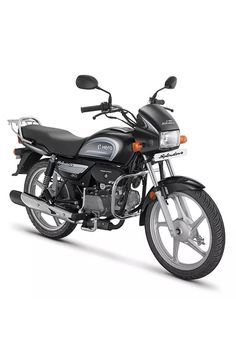 a black motorcycle is shown on a white background