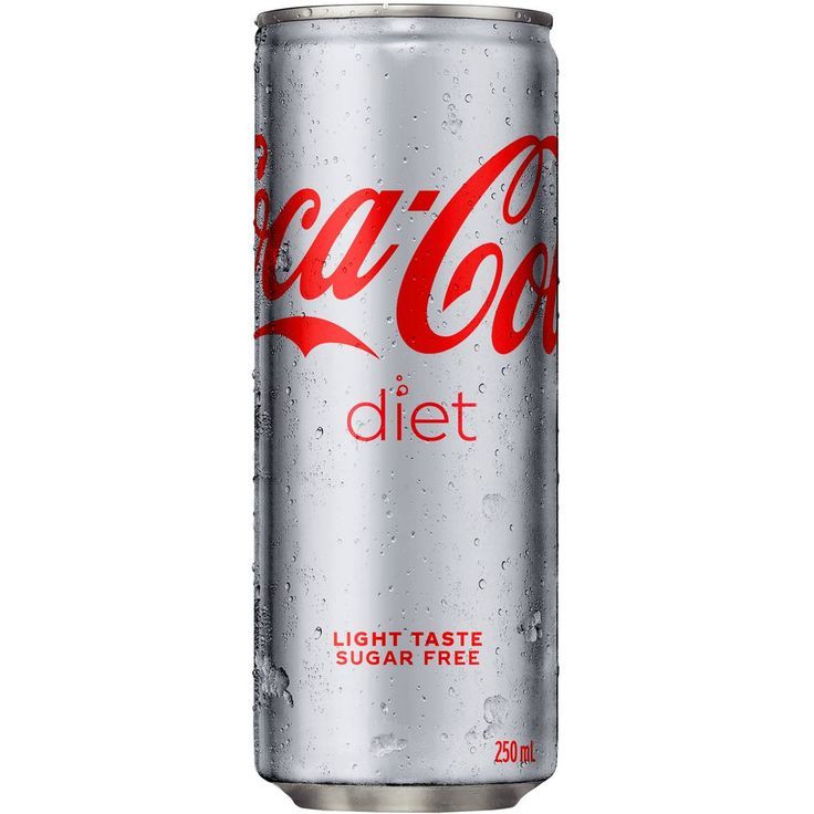 a can of coca - cola diet light taste sugar free soda on a white background