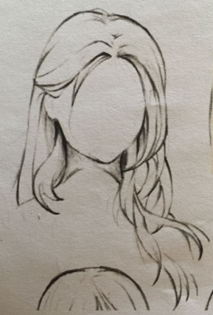 a drawing of a girl with long hair