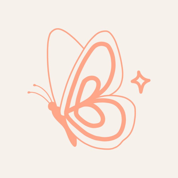 an orange butterfly with stars on it's back and its wings spread out to the side