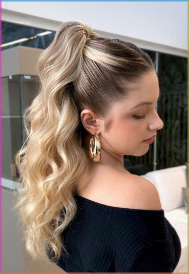 Easy Ponytail, High Ponytail Hairstyles, Ponytail Hairstyles Easy, Prom Hairstyles For Short Hair, Dance Hairstyles, Long Hair Updo, Effortless Hairstyles, High Ponytail, Ponytail Styles