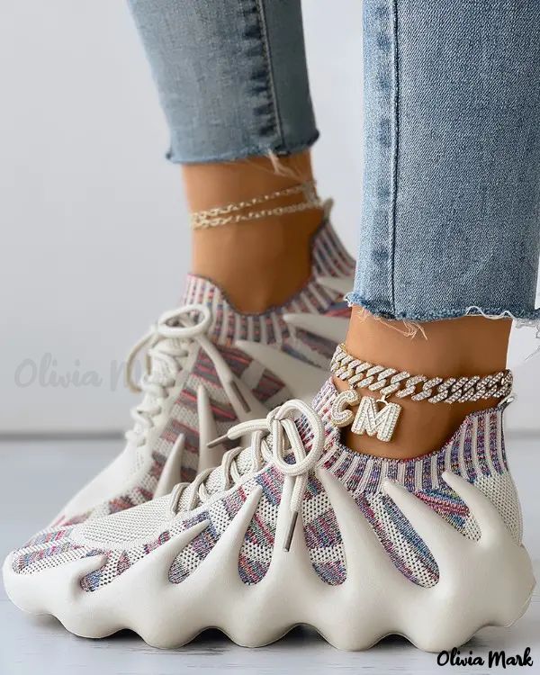 Color: beige, Size: US8 Cream Lace-up Sneakers For Fall, Beige Lace-up Sneakers For Fall, Casual Comfortable Winter Sneakers, Cream Sneakers For Fall, Beige Lace-up Winter Sneakers, Comfortable Knit Sneakers For Spring, Casual Knit Sneakers For Spring, Casual Beige Sneakers For Spring, Casual Cream Sneakers For Winter