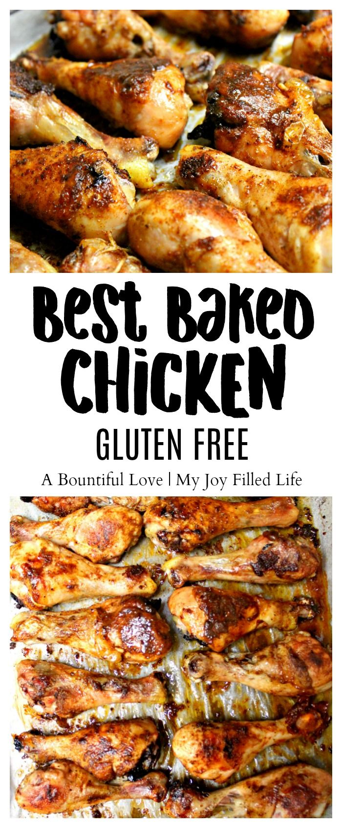 the best baked chicken gluten free recipe is shown in two different pictures with text overlay