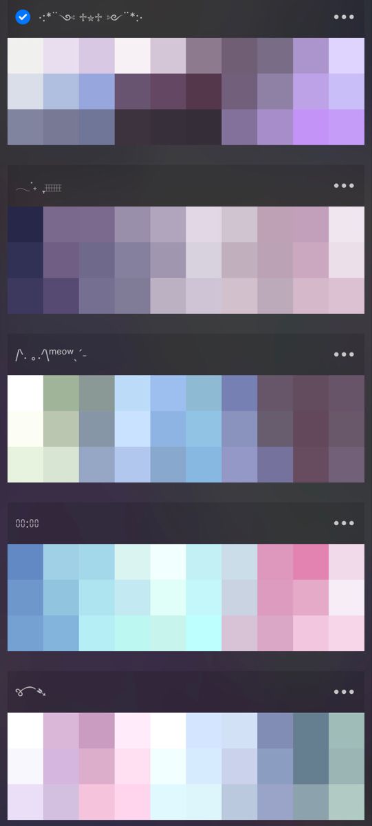 the color palettes are all different colors and sizes, but there is no image to describe