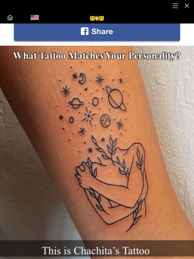 a tattoo on someone's arm with the caption what tattoos your personality?