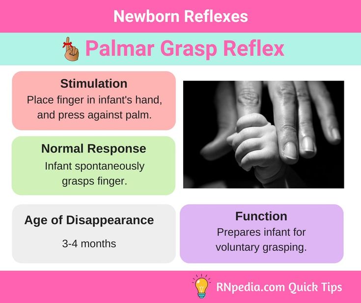 an info sheet describing how to use palm grasp reflexs