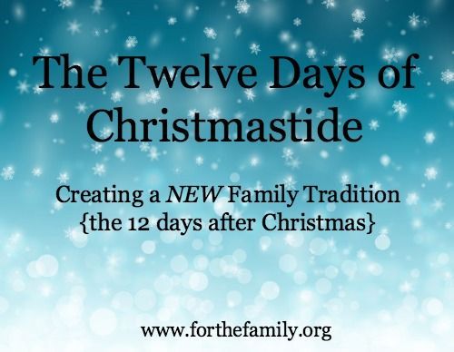 the twelve days of christmastide with snowflakes and stars in the background