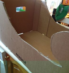 an open cardboard box sitting on top of a counter