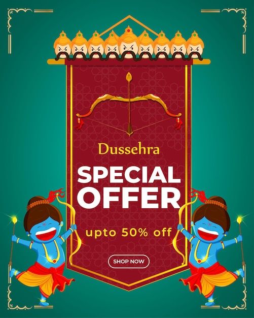 an advertisement for dussendra special offer up to 50 % off on all orders