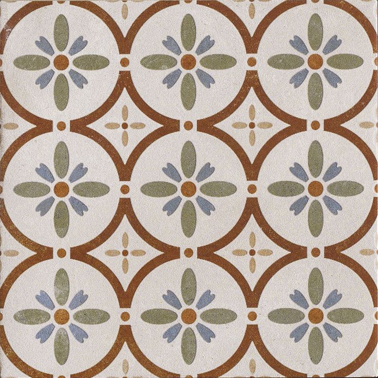 a white and brown tile with circles on it