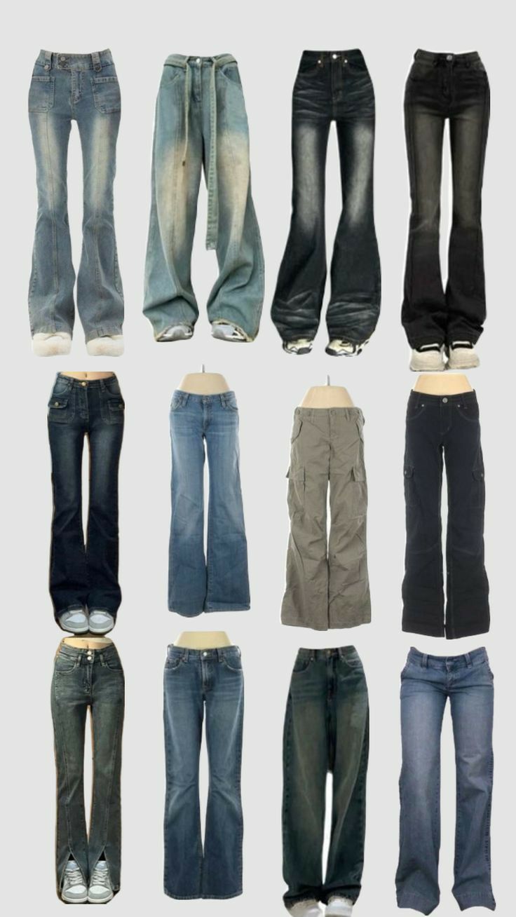 Basic Pants Must Have, Different Jeans Types, Basic Pants Outfit, Pants Must Have, Best Pants For Short Women, How To Style Track Pants, Cute Pants Aesthetic, Different Pants Styles, Basic Aesthetic Outfits