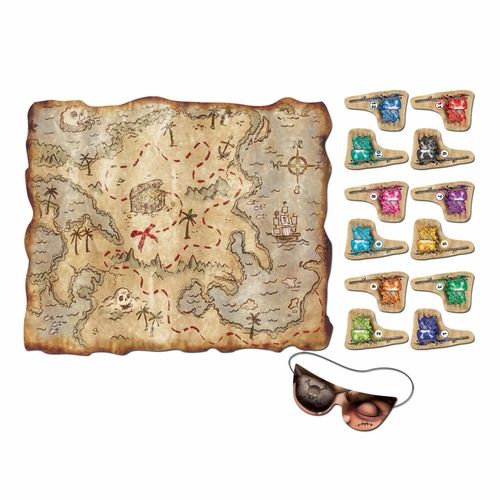 an old pirate map with lots of different items on it and the words playful gifts