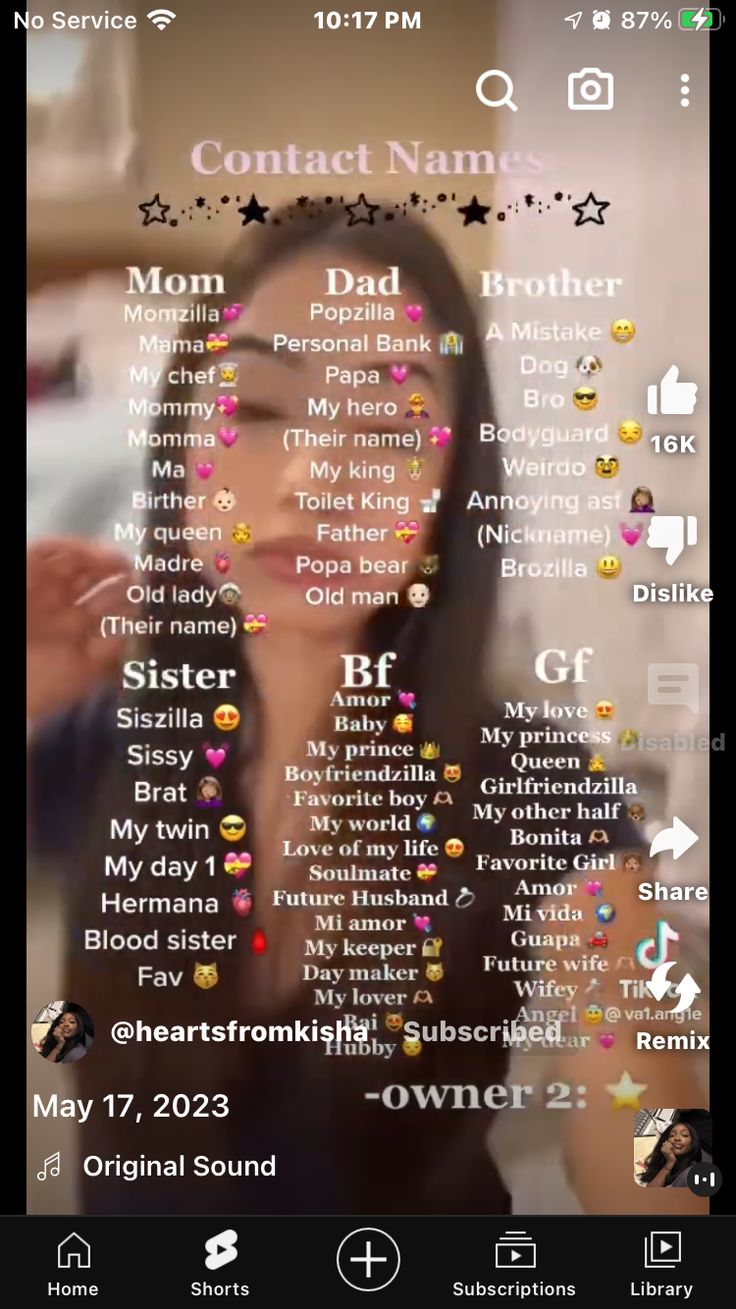 an image of a woman with glasses on her face and the words'contact name'in different languages