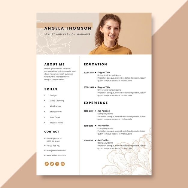 a professional resume template with an image on the front and back cover, in gold