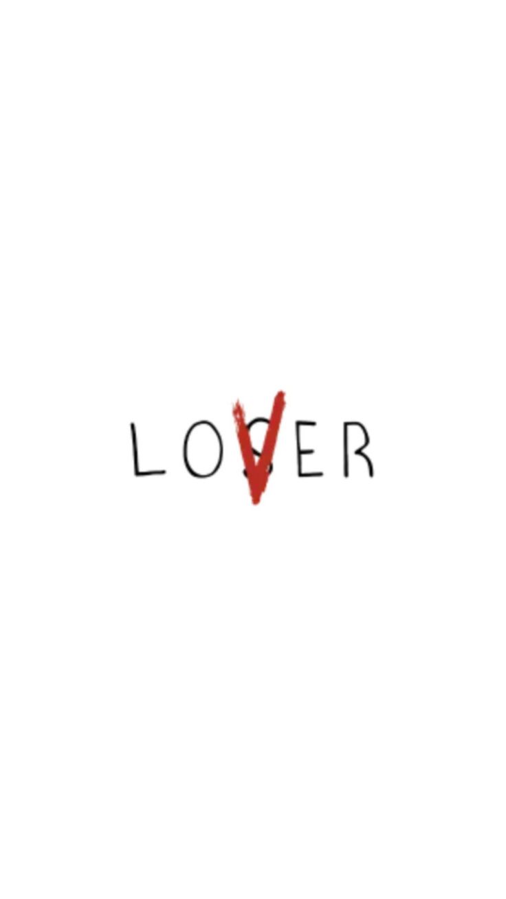 the word lover written in black and red ink on a white background with an arrow