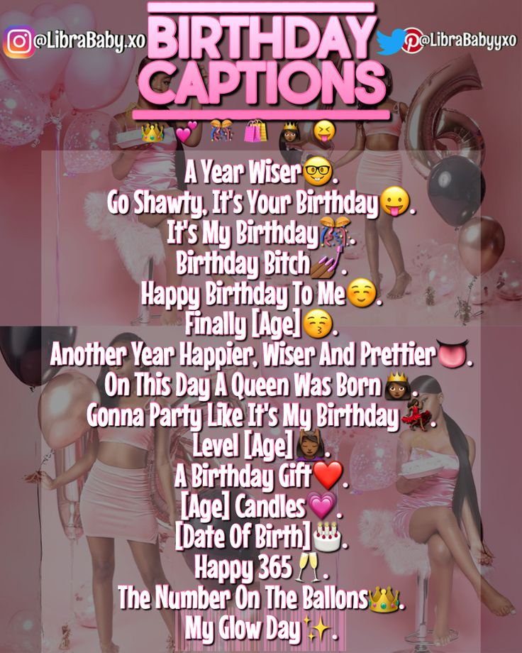 birthday captions for the girls in pink