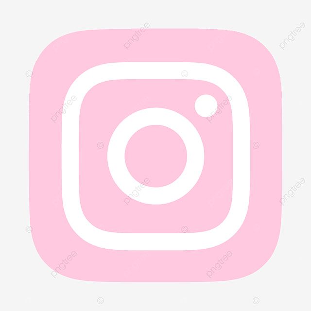 the instagram icon is pink and white, with a square shape in the center