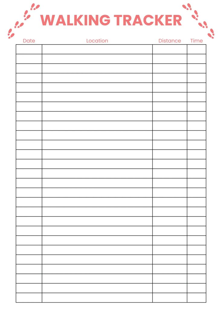 Walking tracker Accountability Tracker, Walk Tracker, Walking Tracker, Walking Club, Fitness Tracker Printable, Walking Challenge, Daily Steps, Achievable Goals, Habit Trackers