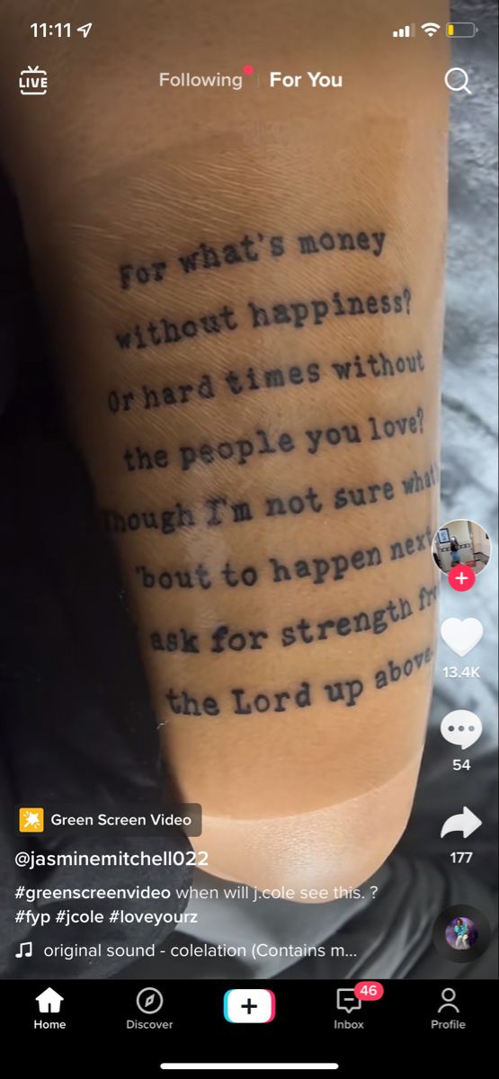 an image of a tattoo with words on it