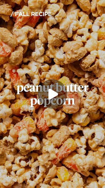 the peanut butter popcorn recipe is shown in this screenshot from an iphone screen graber