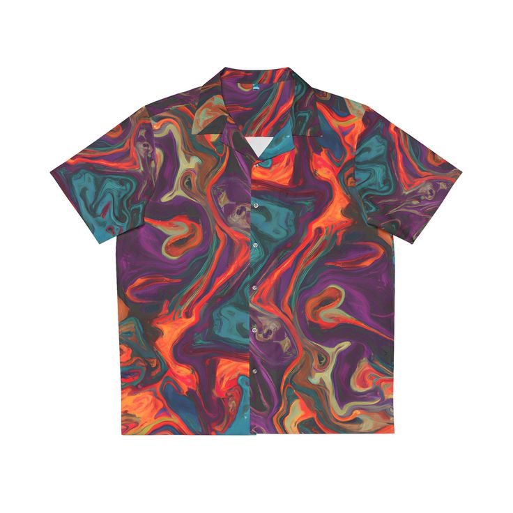 Stand out from the crowd in our Men's Trippy Red Hawaiian Shirt. This shirt, with its trippy swirl design, is perfect for guys who want to make a bold statement on the beach or at summer parties. Crafted from a blend of 95% polyester and 5% spandex, it offers the perfect balance of comfort and durability. The medium-weight fabric provides a cool and relaxed fit, while the full-button front adds a touch of classic Hawaiian style. Embrace the summer vibes and let your personality shine with this colorful and trippy Hawaiian shirt. Get yours today and level up your summer wardrobe like never before. #MensTrippyHawaiianShirt #BeachWear #SummerFashion #ColorfulHawaiianShirts #TrippyDesigns Material: 95% polyester, 5% spandex Medium fabric (7.23 oz/yd²(245 g/m²)) Full button front, black or whit Trippy Red, Red Hawaiian Shirt, Puffer Jacket Men, Rave Gear, Crop Top Tees, Swimsuit Dress, Hawaiian Style, Swimsuit Shops, Swirl Design