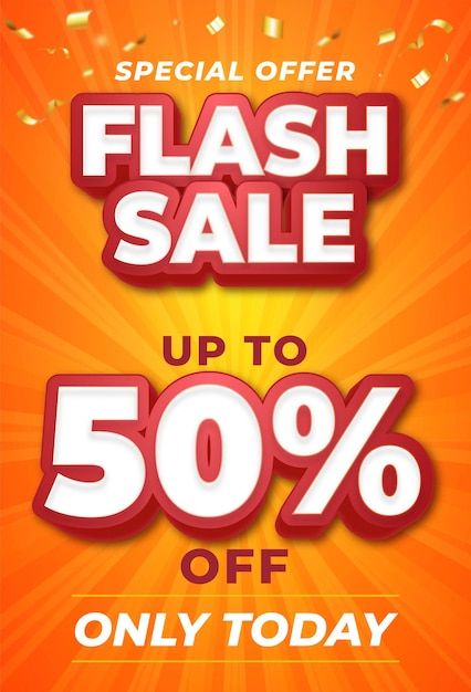 the flash sale is up to 50 % off on all orders with this special offer