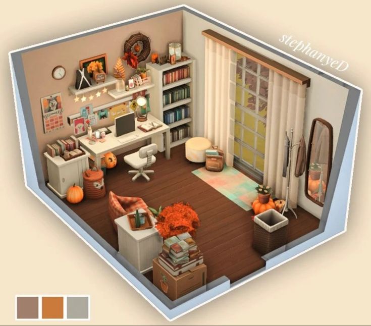 Office Ideas Sims 4, Sims Office Ideas, Sims 4 Study Room, Sims 4 Office Ideas, Sims Office, Sims 4 Kids Room, Sims 4 Office, Sims Layout, Deco Sims