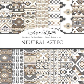 a set of neutral and beige digital papers with geometric designs on them, including an arrow