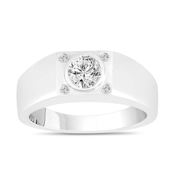 "HERE IS HANDMADE SOLITAIRE MEN'S RING !! DIAMOND RING !! 14 KARAT WHITE GOLD CENTER SI2 DIAMOND IS 0.50ct !! BRIGHT WHITE COLOR DIAMOND CENTER SHAPE- ROUND CUT- VERY GOOD CARAT- 0.50ct COLOR- H CLARITY- SI2 MEASUREMENT- 5.00mm SIDE 4 DIAMONDS SI1 G COLOR 0.05 CARAT !! TOTAL 0.55 CARAT RING SIZE IS 8 FREE SIZING AVAILABLE !! RETAIL PRICE IS OVER $5.800.00 COMES WITH $3,700.00 CERT APPRAISAL PLEASE VISIT MY ETSY SHOP JEWELRYBYGARO.ETSY.COM HANDCRAFTED IN THE USA TEL: (212) 398-7002 CELL: (201) 31 Modern Thick Band Diamond Ring For Weddings, Platinum Signet Ring In Diamond White With Brilliant Cut, Diamond White Diamond Signet Ring For Anniversary, Anniversary Rings With Tension Setting And Wide Band, Wide Band Ring With Tension Setting For Anniversary, Luxury White Diamond Ring With Round Band, Thick Band Wedding Ring With Tension Setting, Timeless White Ring For Anniversary, Timeless White Rings For Anniversary