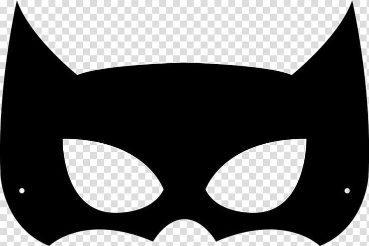 a batman mask with white eyes and black cat's head on top of it