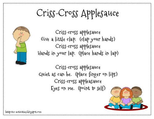 a certificate with an image of two children and the words cross - cross applesauce