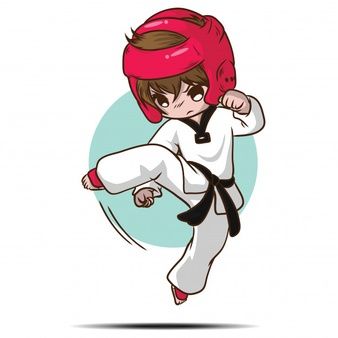 a boy is doing karate kick with his head in the air and wearing a red helmet